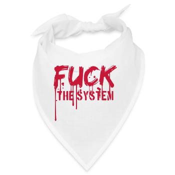 spray graffiti blut tropfen rebellisch fuck the sy - Bandana - Weiß - Vorne