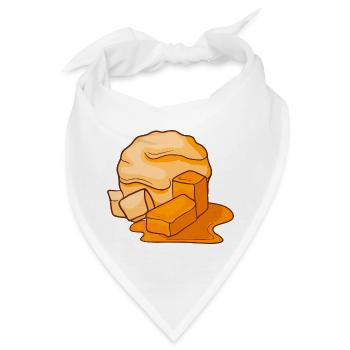 Karamell Eis Speiseeis Eiskrem Eiscreme Kugeleis - Bandana - Weiß - Vorne