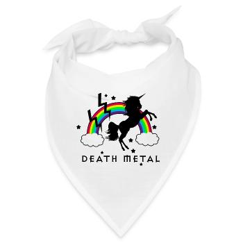 Death Metal Einhorn - Bandana - Weiß - Vorne