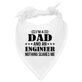 Dad Engineer Scares Me - Bandana - Weiß - Vorne