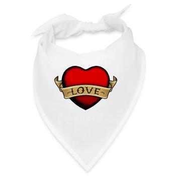 heart herz liebe love - Bandana - Weiß - Vorne