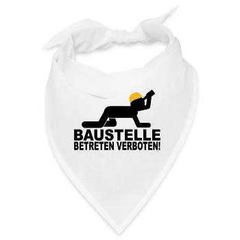 baustelle betreten verboten - Bandana - Weiß - Vorne