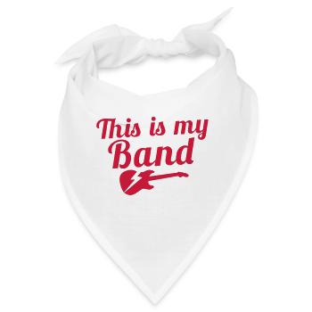 Das ist meine Band mit E-Gitarre - Bandana - Weiß - Vorne