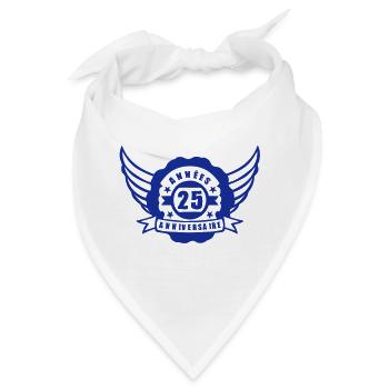 25 Jahre Jubiläum Wimpel Knoblauch Banner - Bandana - Weiß - Vorne
