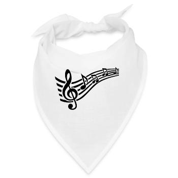 Musik Noten - Bandana - Weiß - Vorne