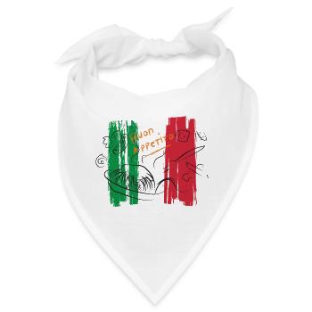 Buon Appetito Tricolore italienische Lebensmittel Teigwaren - Bandana - Weiß - Vorne