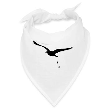 Möwen-Attacke / seagull droppings (1c) - Bandana - Weiß - Vorne