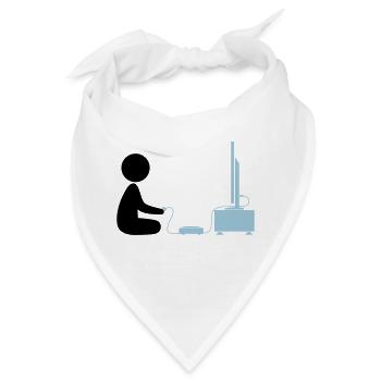 Ein Junge spielt mit seiner Spiele-Konsole - Bandana - Weiß - Vorne