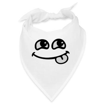 smile Zunge - Bandana - Weiß - Vorne