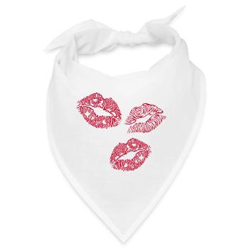 Lippen - Bandana - Weiß - Vorne