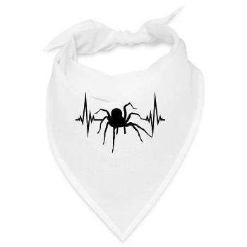 frequenz puls herzschlag spinne vogelspinne design - Bandana - Weiß - Vorne