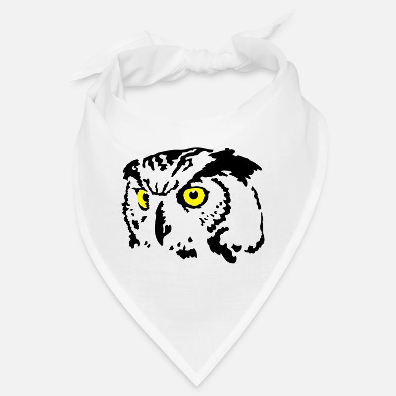 Eule - Bandana - Weiß