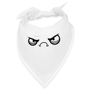 Angry Face - Bandana - Weiß - Vorne