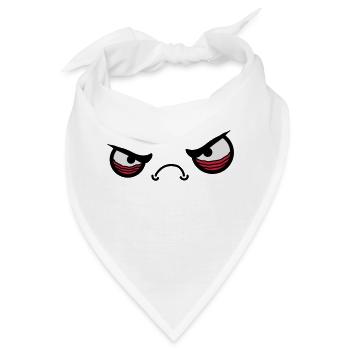 Angry Face - Bandana - Weiß - Vorne