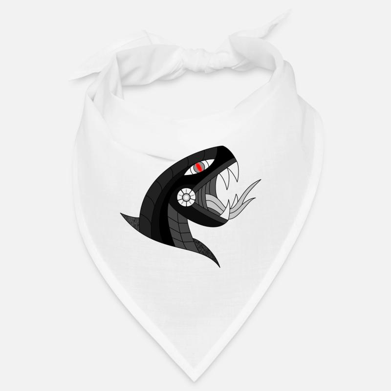 Serpent noir - Bandana - blanc