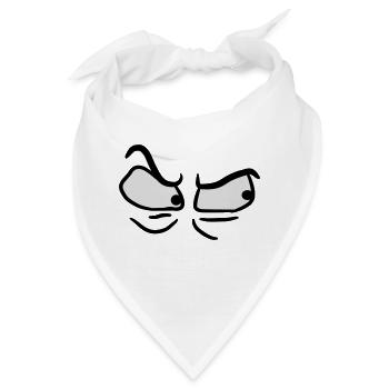 Böse wütende verärgerte Augen - Bandana - Weiß - Vorne