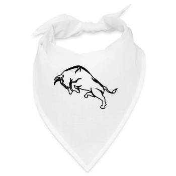 Stier tobt - Bandana - Weiß - Vorne