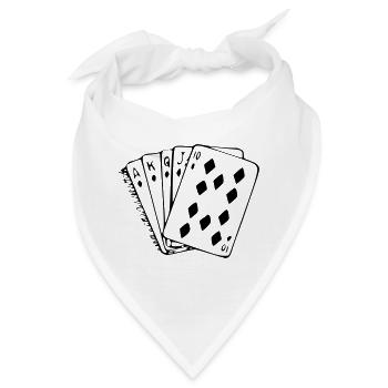 Karten, Kartenspiel, Bridge, Kleejacken, Ass * - Bandana - Weiß - Vorne