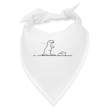 Cartoon Premium gedruckter kleiner Dino - Bandana - Weiß - Vorne