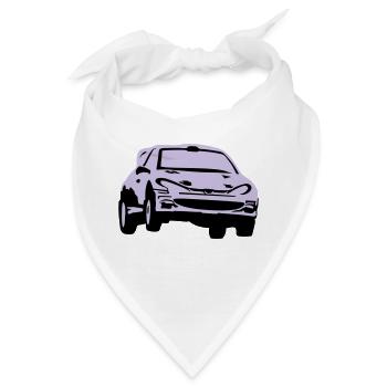 Rallye, Rallyeauto, Rennauto - Bandana - Weiß - Vorne