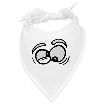 augen gucken schielen lachen grimasse verrückt cra - Bandana - Weiß - Vorne