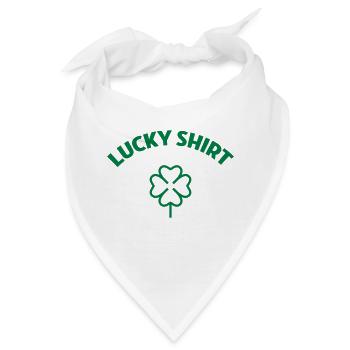 Glück / Glücklicher / Luck / Lucky - Bandana - Weiß - Vorne