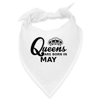 queens are born in may - Bandana - Weiß - Vorne