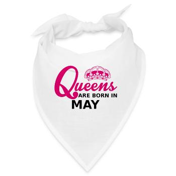 queens are born in may - Bandana - Weiß - Vorne