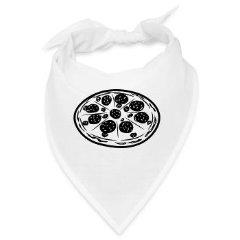 fast food pizza - Bandana - Weiß - Vorne