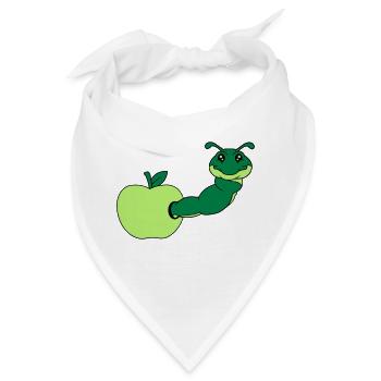 apfel essen loch lecker hunger schnecke kriechen r - Bandana - Weiß - Vorne