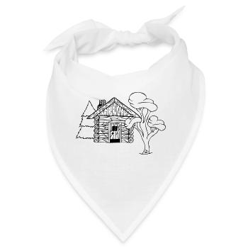 Holzhütte Cube - Bandana - Weiß - Vorne