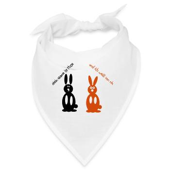 Witzige Kaninchen Hasen Hasis  - Bandana - Weiß - Vorne