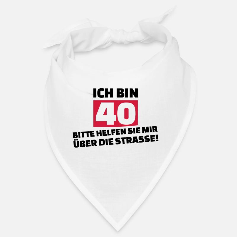 40. Geburtstag - Bandana - Weiß