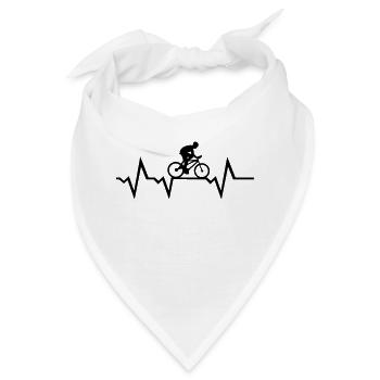 Herzschlag und Radfahrer, radfahren - Bandana - Weiß - Vorne