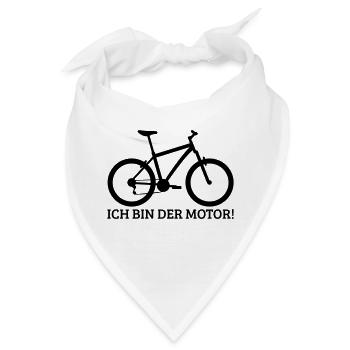 ich bin der motor mountainbike - Bandana - Weiß - Vorne