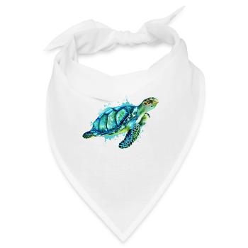 Schildkröte Meer Tauchen aus Jade Farben - Bandana - Weiß - Vorne