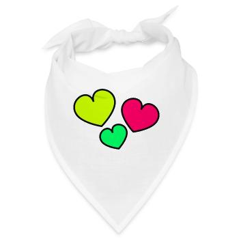 ICH LIEBE DICH. ICH LIEBE DICH. LIEBE. LIEBE. HERZ. - Bandana - Weiß - Vorne