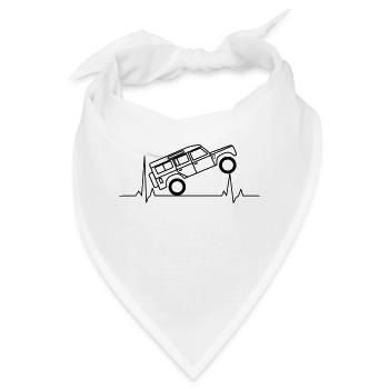 Defender EKG Herzschlag Offroad - Bandana - Weiß - Vorne