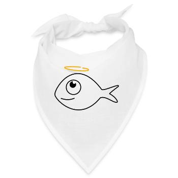 Fisch Ronny der Engel - Bandana - Weiß - Vorne