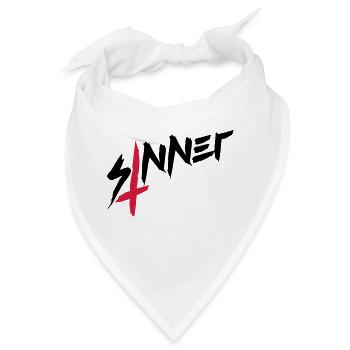 Sinner Kreuz Umgedreht - Bandana - Weiß - Vorne