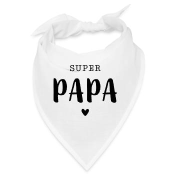 Super Papa mit Herz - Bandana - Weiß - Vorne