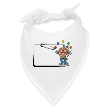 Kinder Namensschild mit Sicherheitsnadel - Bandana - Weiß - Vorne