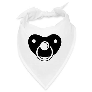 Schnuller Geschenk Kleinkind Baby Schwangerschaft - Bandana - Weiß - Vorne