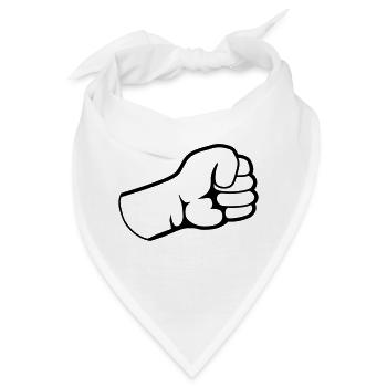 Design Geballte Faust - Bandana - Weiß - Vorne
