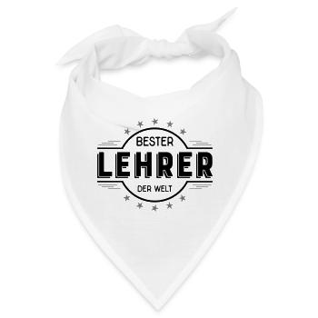 Bester Lehrer der Welt - Geschenk für Lehrer - Bandana - Weiß - Vorne