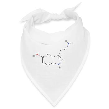 Serotonin-Molekül - Farbige Strukturformel - Bandana - Weiß - Vorne