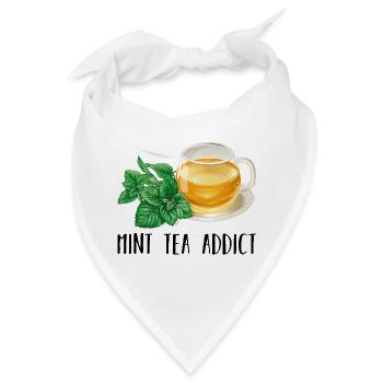 Mint Tea Addict Süchtig Minze Tee Geschenk Tee - Bandana - Weiß - Vorne
