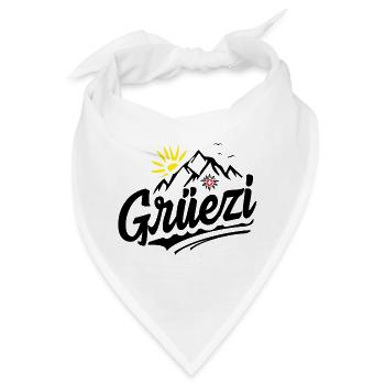 Schweizer Dialekt - Mundart Schweizerdeutsch Hallo - Bandana - Weiß - Vorne