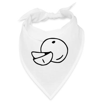 Mandarine Emoji Obst Sticker Skizze schwarz - Bandana - Weiß - Vorne