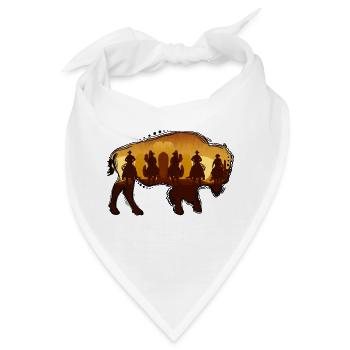 Bison / Buffalo - Bandana - Weiß - Vorne